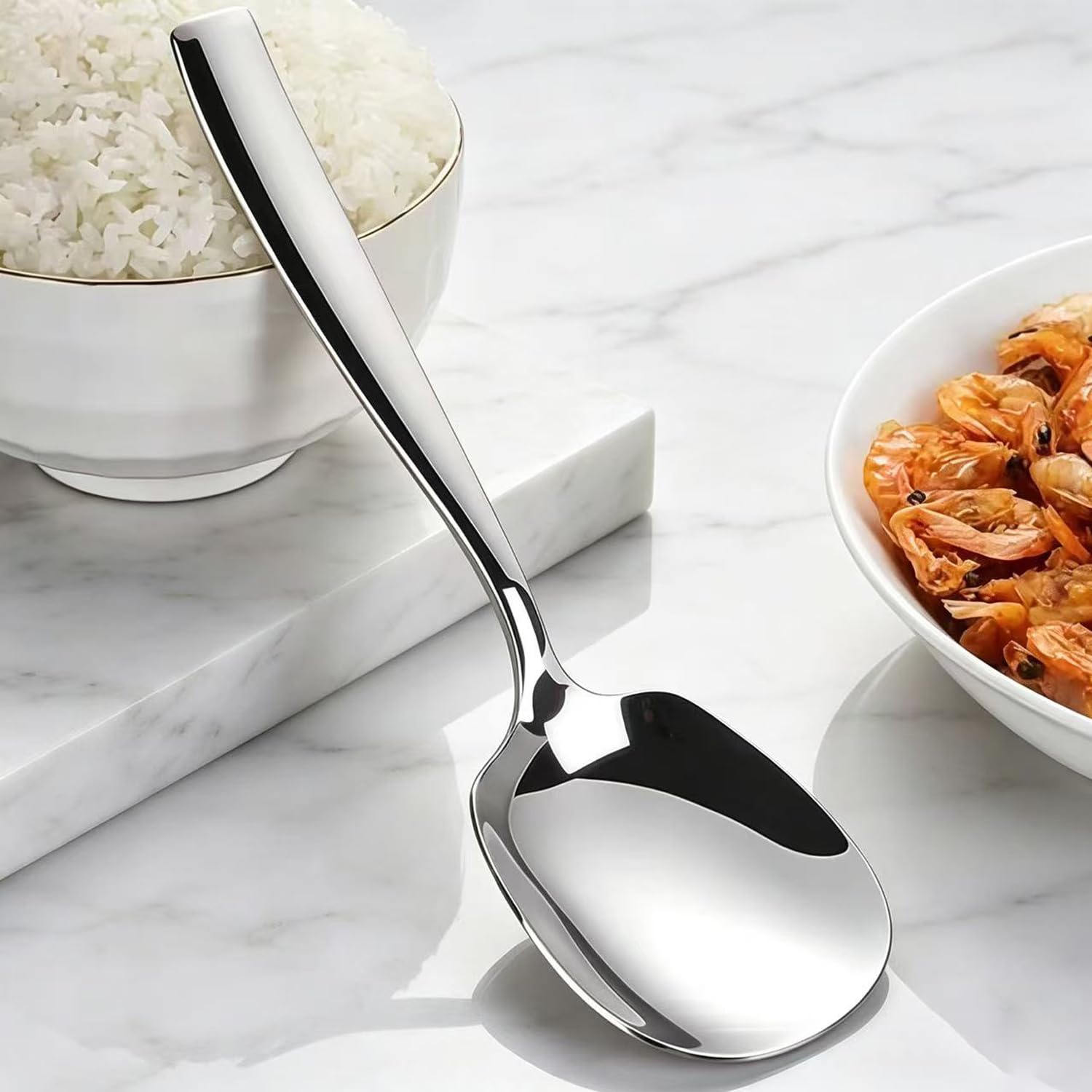 Premium Stainless Steel Serving Spoon - 9.5 Inch -2