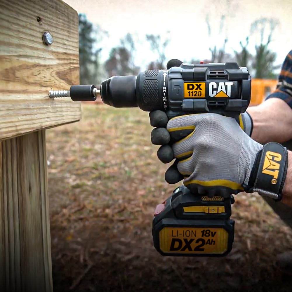 CAT DXK201 18Volt/2.0Ah Li-ion Çift Akülü Kömürsüz Profesyonel Şarjlı Darbeli Matkap + DX7030 Kömürsüz Darbeli Tornavida + DA01903 201 Parça Uç Seti Kombo Set