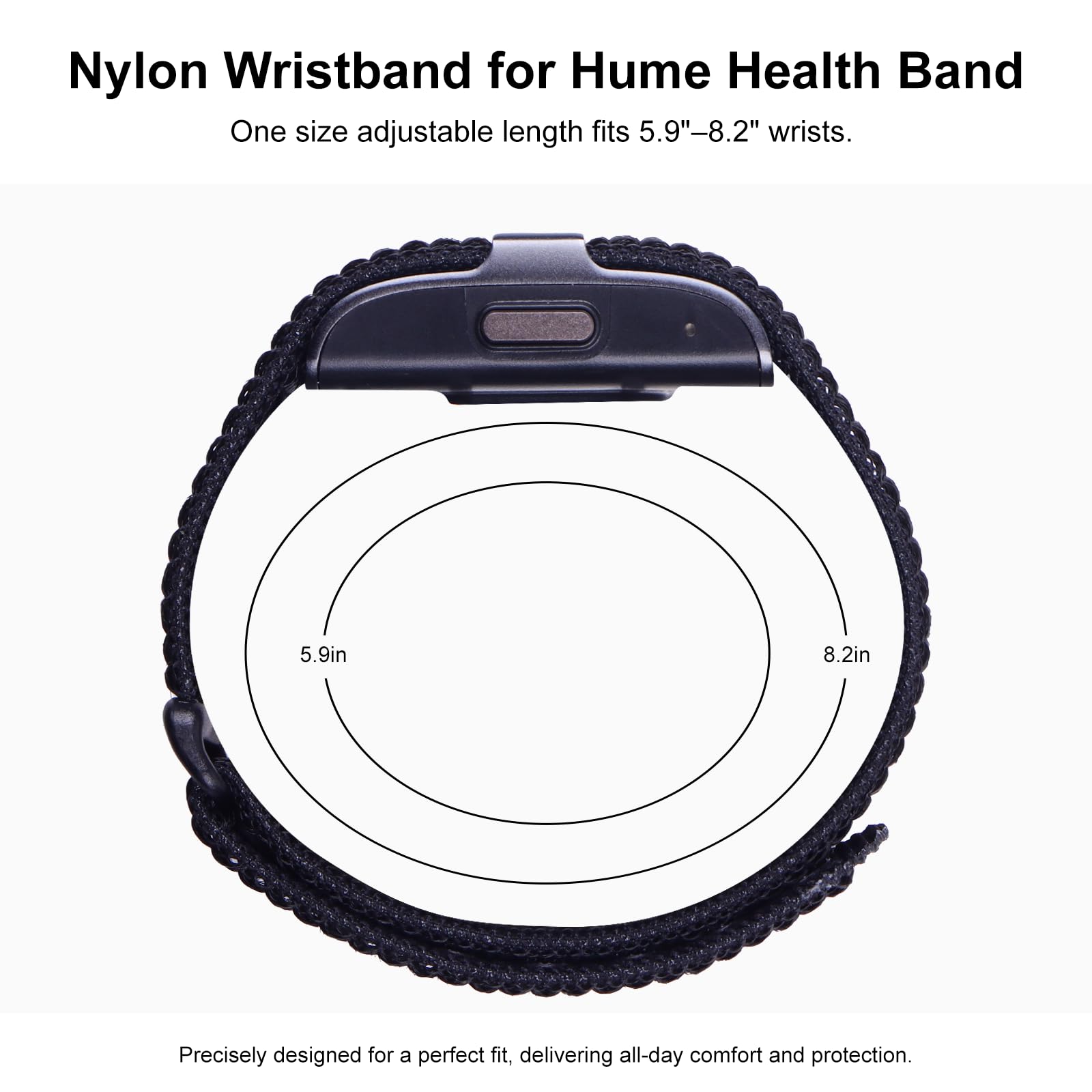 ZOOROO Cinturino di ricambio in nylon compatibile con Hume Health, morbido cinturino regolabile traspirante per Hume Band cinturino di ricambio per fitness tracker donne uomini