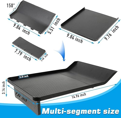 Miniatura 5 de DXGTOZA Bandeja de consola central para Tesla Modelo 3 Modelo Y Mesa de almuerzo plegable 2021 2022 2023 Accesorios Tesla fibra de carbono