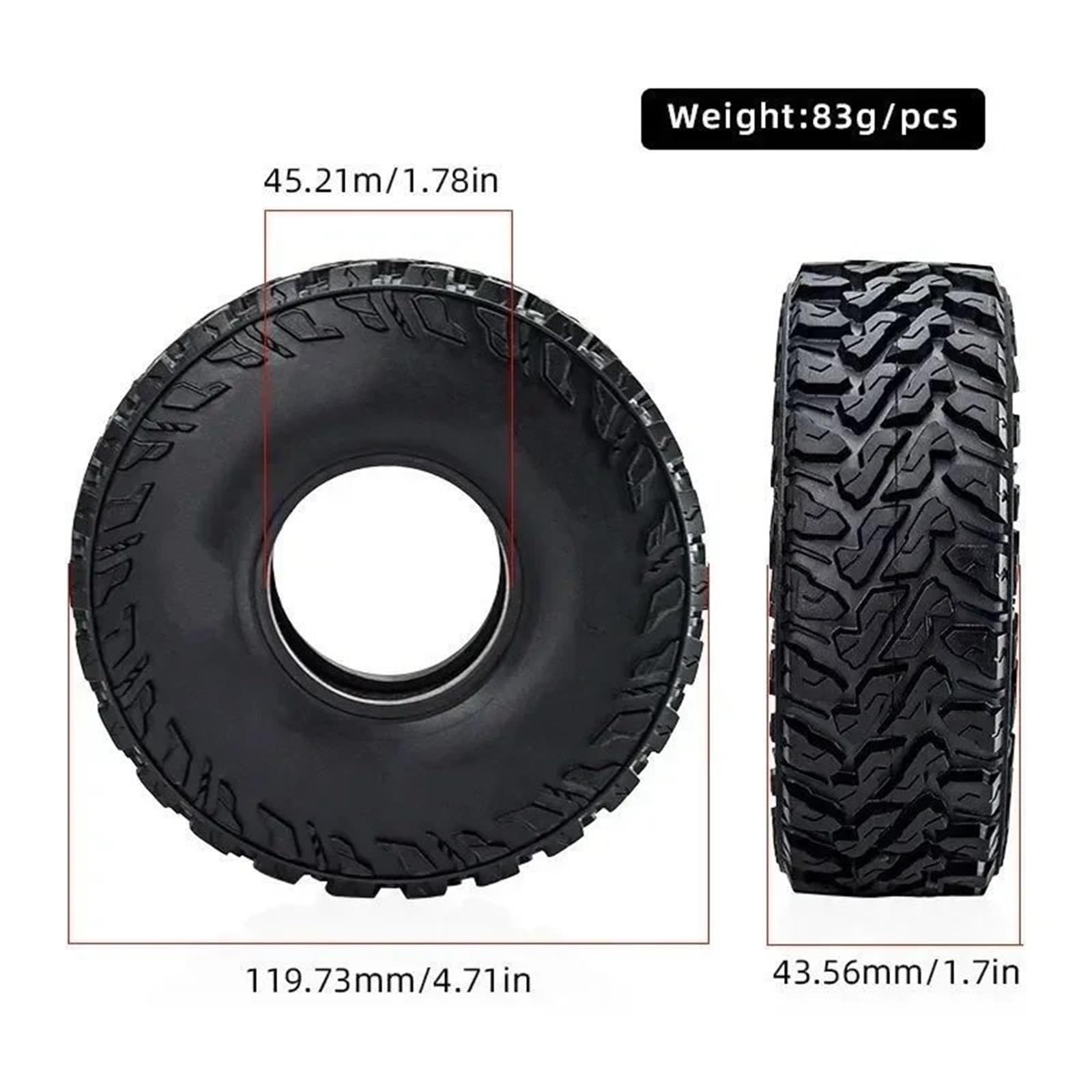 Per SCX10 90046 D90 Per TRX4 Per TRX6 D261 Per Redcat Per Rock 1:10 4PCS 1.9 "Pneumatici Gomma Ruota Pneumatici RC Crawler Auto Accessori Giocattoli Rc