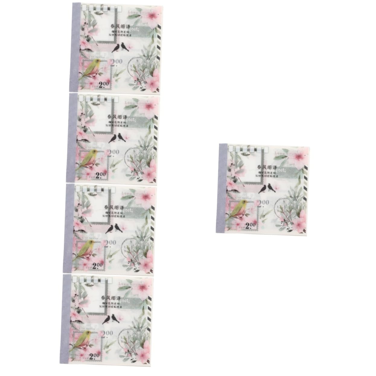 HOMSFOU 5 Set Adesivi Floreali Per Scrapbooking Adesivi Eleganti E Delicati Per Progetti Creativi E Decorazioni Album E Calendari 20 Fogli*5