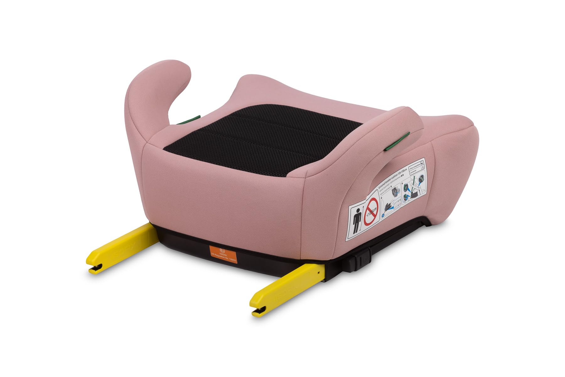 CARETERO - Sitzerhöhung Auto Kinder Isofix - Kindersitzerhöhung 125-150 cm - Autositzerhöhung mit Armlehnen und Abnehmbarem und Waschbarem Bezug - ECE R129/03 und i-Size Konform - Rosa
