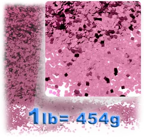 The Crafts Outlet Polyester Decoration Metallic Glitter Square, 1-Pound, Red