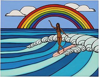 クーポン配布中 交換無料 Heather Brown Art Japan ヘザーブラウン Rainbow Surf Art Print Matted Prints マットプリント アートプリント フレーム付き シングル セール開催中