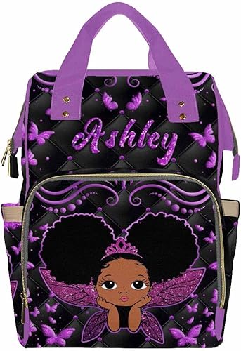 Miniatura 2 de Artsadd Mochila personalizada para mamá con nombre personalizado para pañales con nombre para mujer, regalo encantador para mamá, patrón 18,