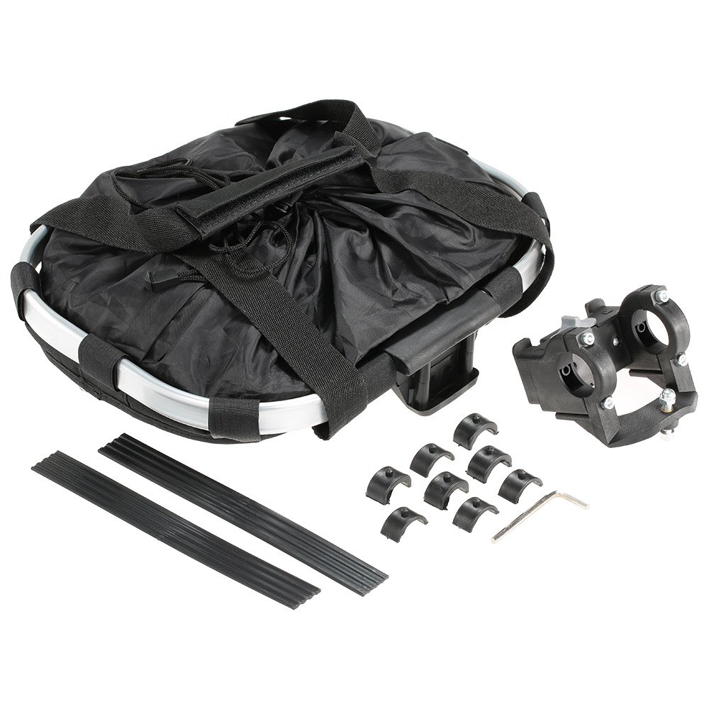 Cesta de lona Decooler. Cesta extraíble con marco de aleación de aluminio para manillar de bicicleta, ideal para transporte de mascotas, negro
