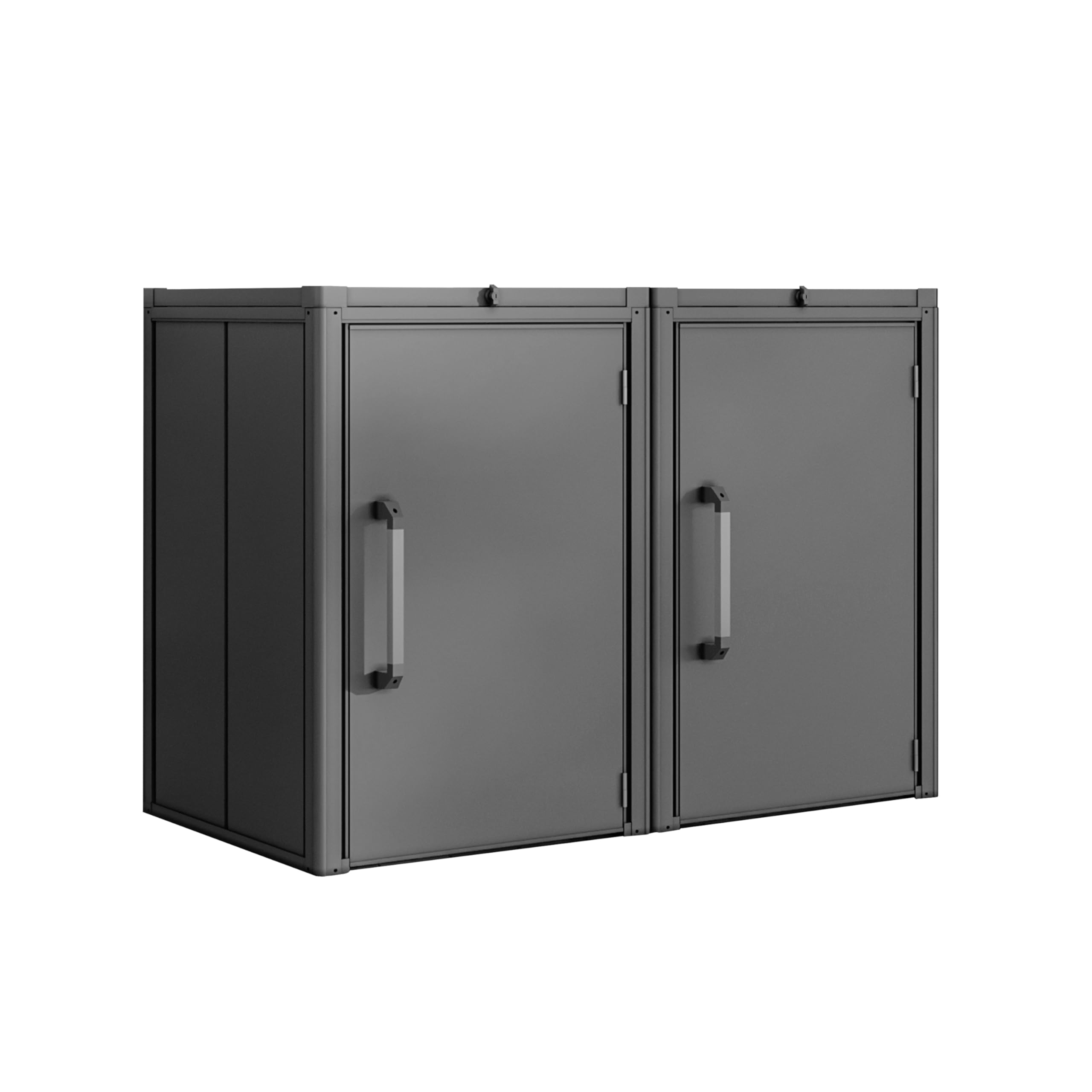 GFP Primeyard Cache-Poubelle métal 168x84x120 cm abri Poubelle Anthracite