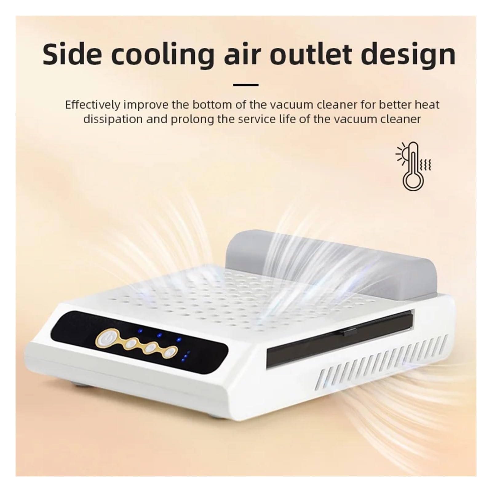 Colector de Polvo de uñas de 70W, Ventilador de Polvo al vacío, Filtro Reutilizable Recargable con Cepillo, Equipo Profesional for uñas, Velocidad Ajustable con Potente succión