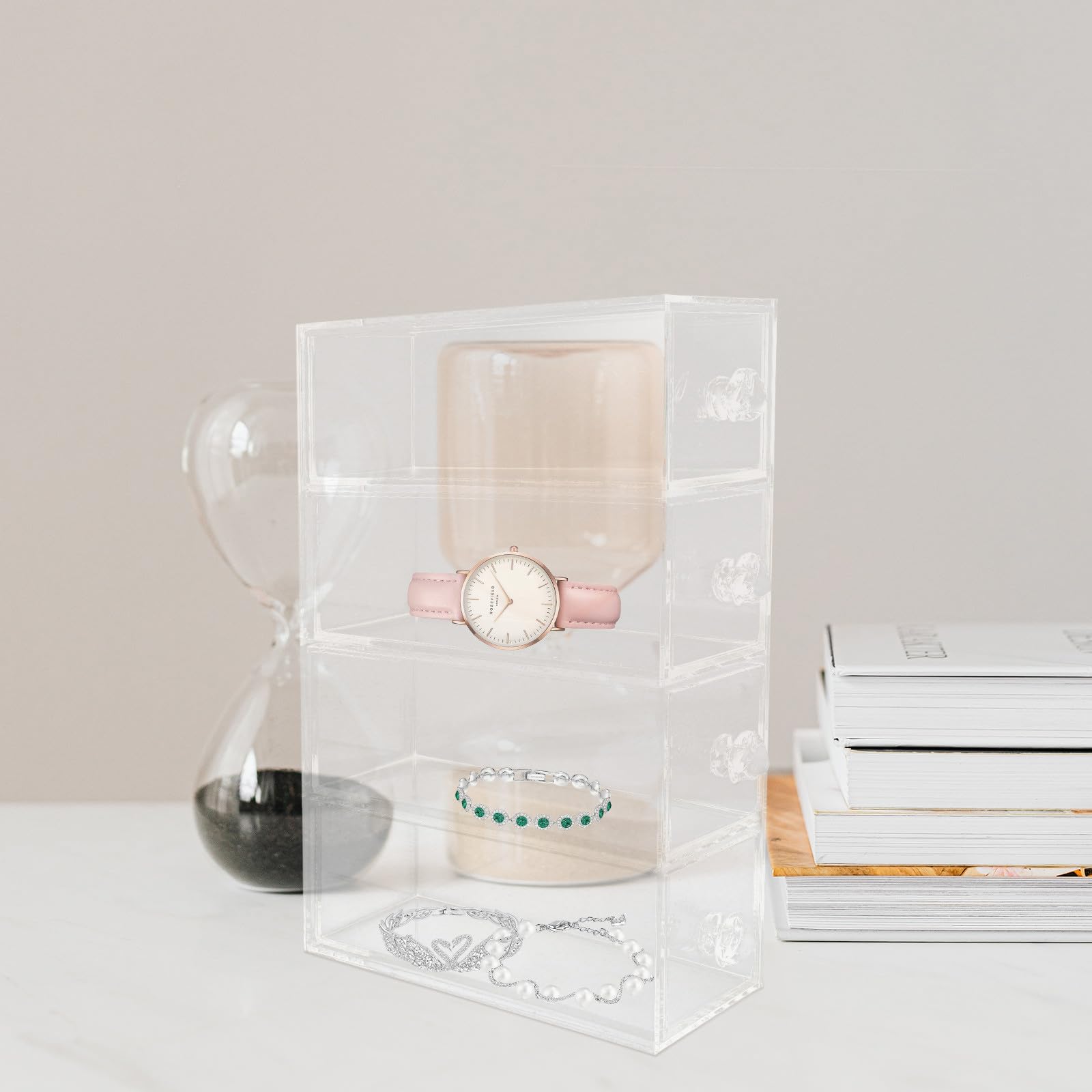 Caja Estilo Cajón de Acrílico Pequeña, Organizador de Joyas y Cosméticos