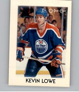 1987-88 O-Pee-Chee Minis Hockey Card #25 Kevin Lowe NM Edmonton Oilers Official NHL Trading Card