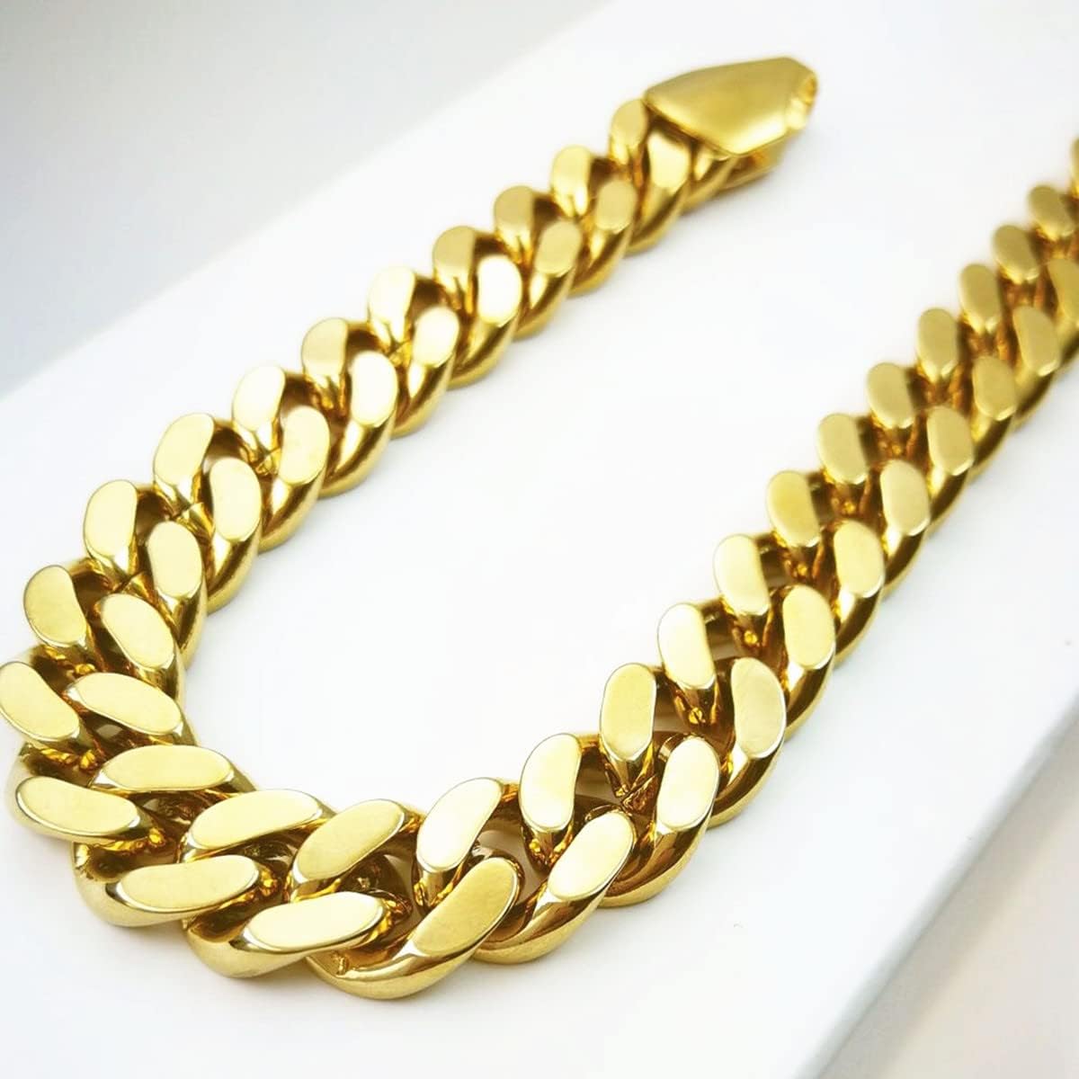 Gold Personalized Cuban Link Bracelet 18K Gold Plated Classic Wrist Chain Bracelet