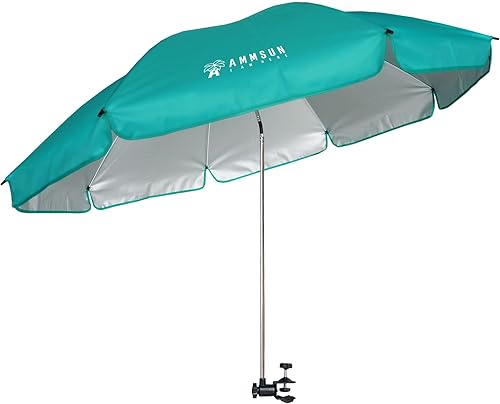Miniatura 16 de AMMSUN - Sombrilla XL para silla con abrazadera universal ajustable de 47 pulgadas y giro de 360 grados UPF 50+; sombrilla portátil con abrazadera