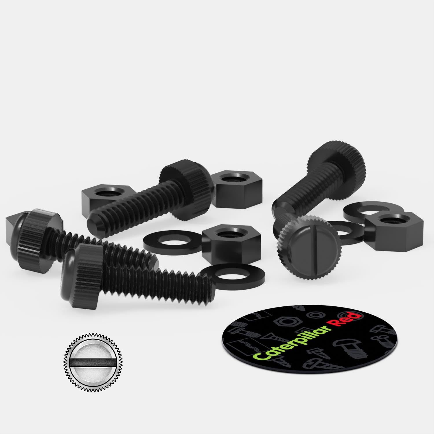 50x Black, Nylon Plastic, Thumbscrews, M8 x 30mm, knurled, Nuts, Washers & Bolts - Image 4