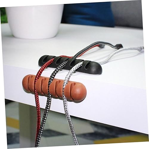 Miniatura 6 de Organizador de cables de gestión de cables, soporte de cable flexible negro para almacenar ordenadamente cables de carga, cables USB y accesorios,