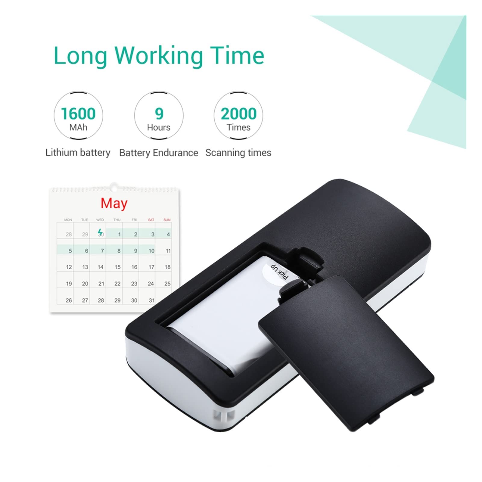 Escáner de código Barras Bluetooth 2D inalámbrico Pdf417 Matriz Datos QR Lector códigos for Pocket Mini Scanner para Puntos de Venta en supermercados