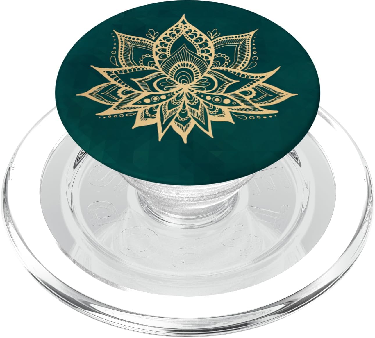 Emerald Green Lotus Flower Boho Modern Yoga Floral PopSockets MagSafe PopGrip for iPhone