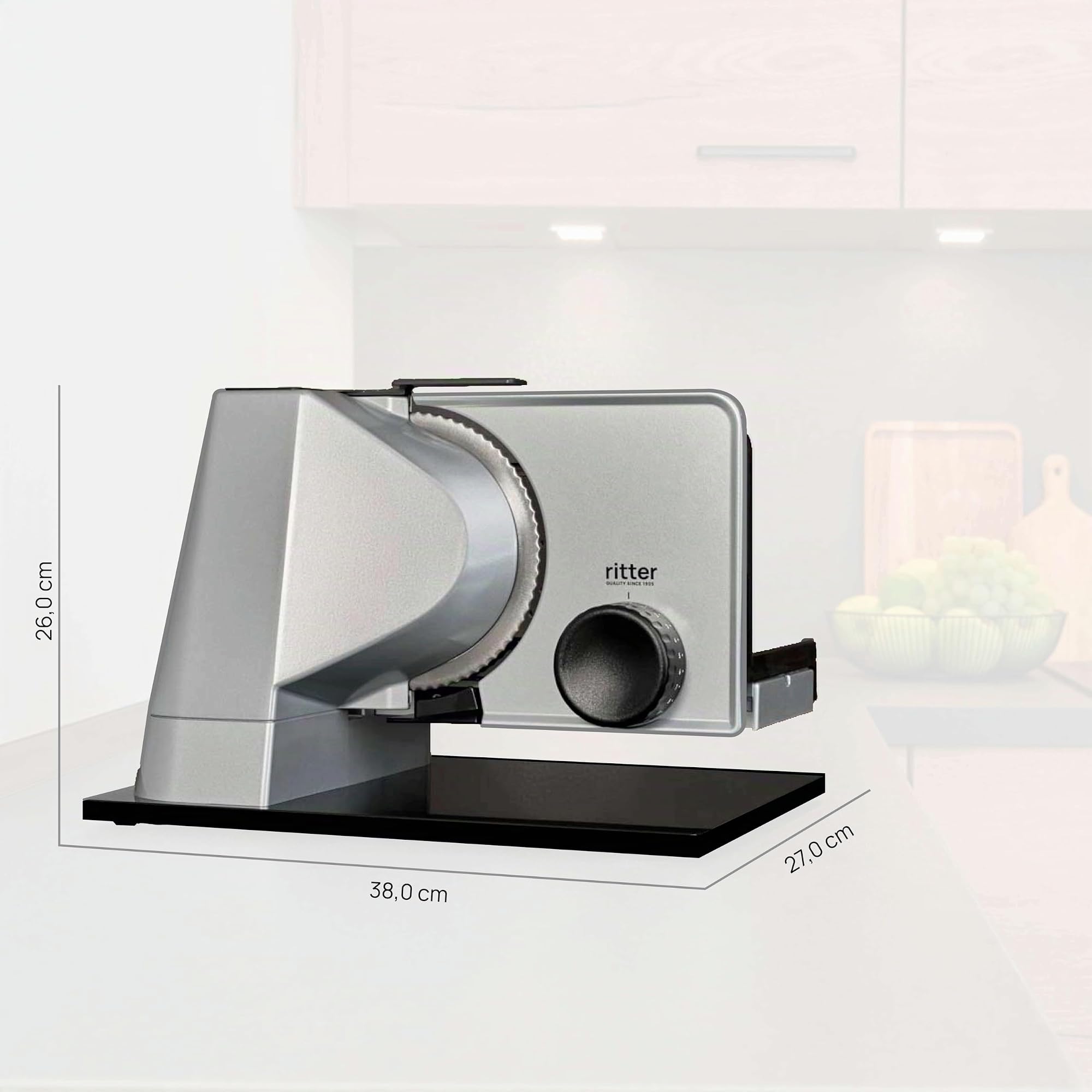 ritter sono 5 Cortadora de Alimentos Eléctrica y Rebanadora de Pan de Metal Macizo con Motor ECO