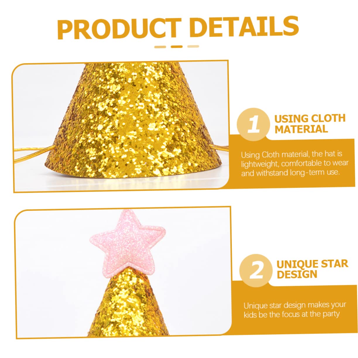 Vaguelly 3er-set Geburtstagsparty-hüte für Kinder Glänzendes Stern-design und Bequem für Den Langfristigen Gebrauch 12 Stück X 3