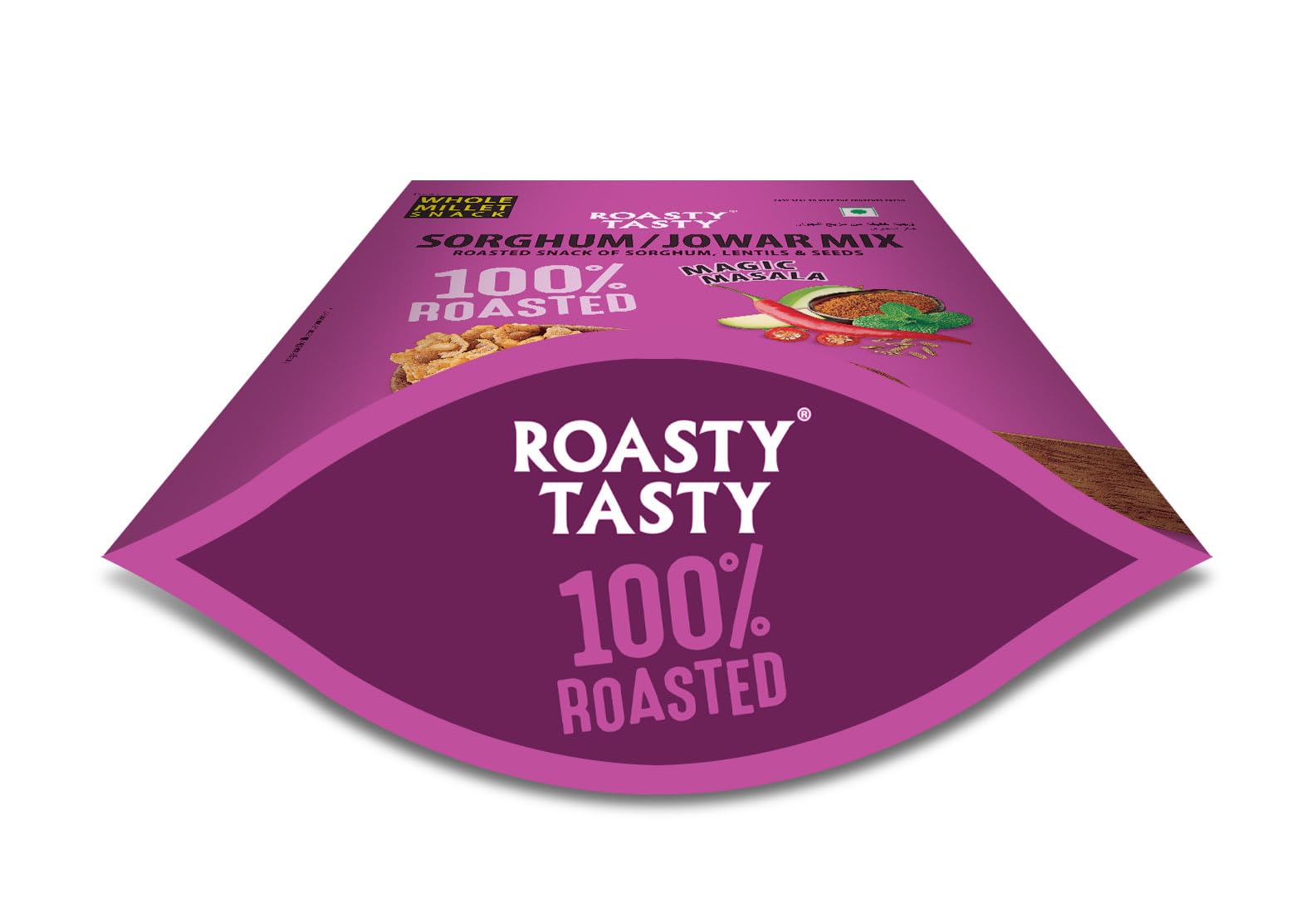 Roasty Tasty Bajra Mix Desi Spicy | Healthy Millet Snacks - Low Calorie, Low GI, Non Fried 340g & Roasted Snack of Jowar Mix, Lentils And Seeds Millet Snacks 340g | Healthy Snacks Combo