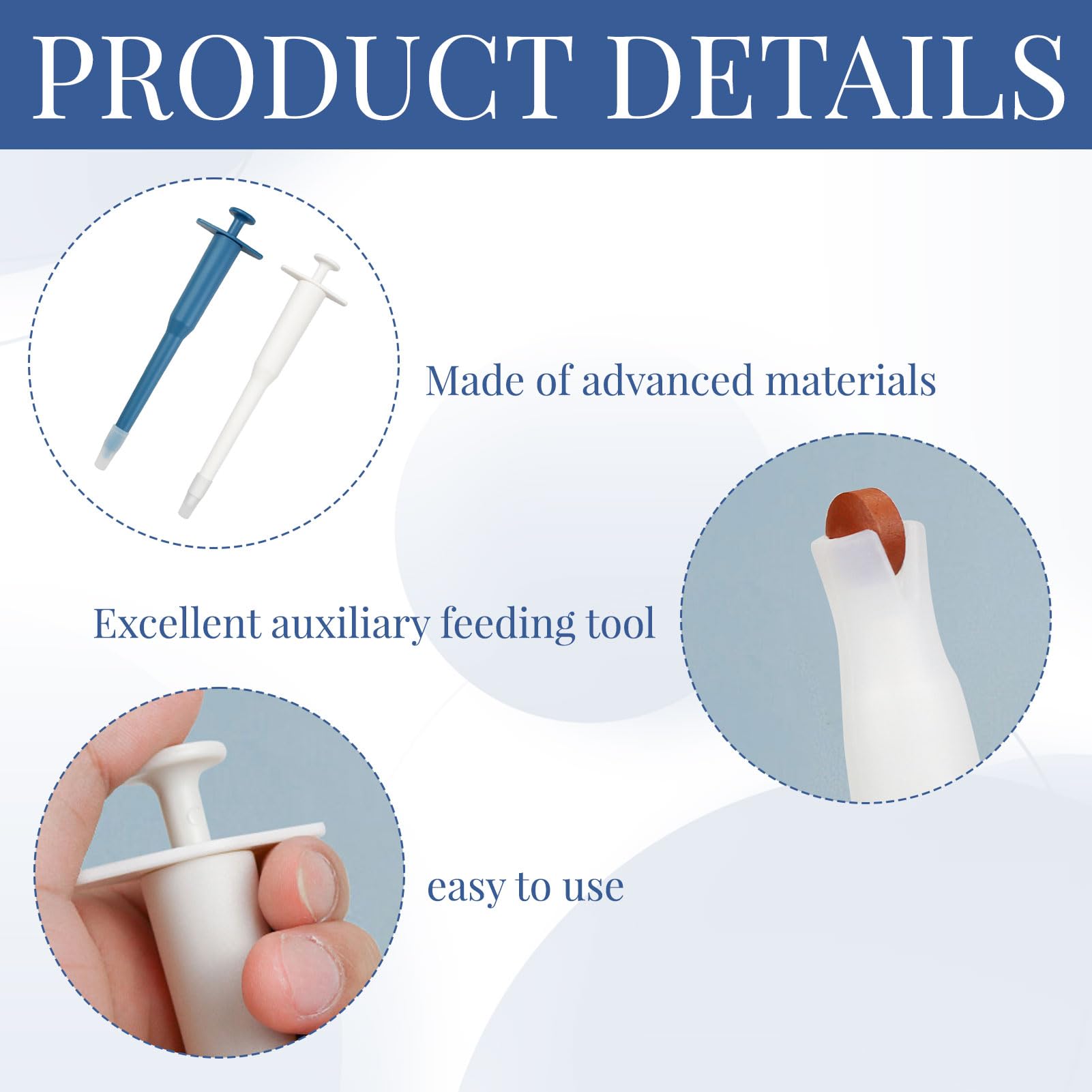 2PCS Pet Pill Plunger Popper,Pet Pill Dispenser,Animal Medicine Feeder Side Grip Press Type with Silicone Tip,Pill Popper for Cats with Clean Brush for Dogs Cats Birds Any Small Animals - Image 3