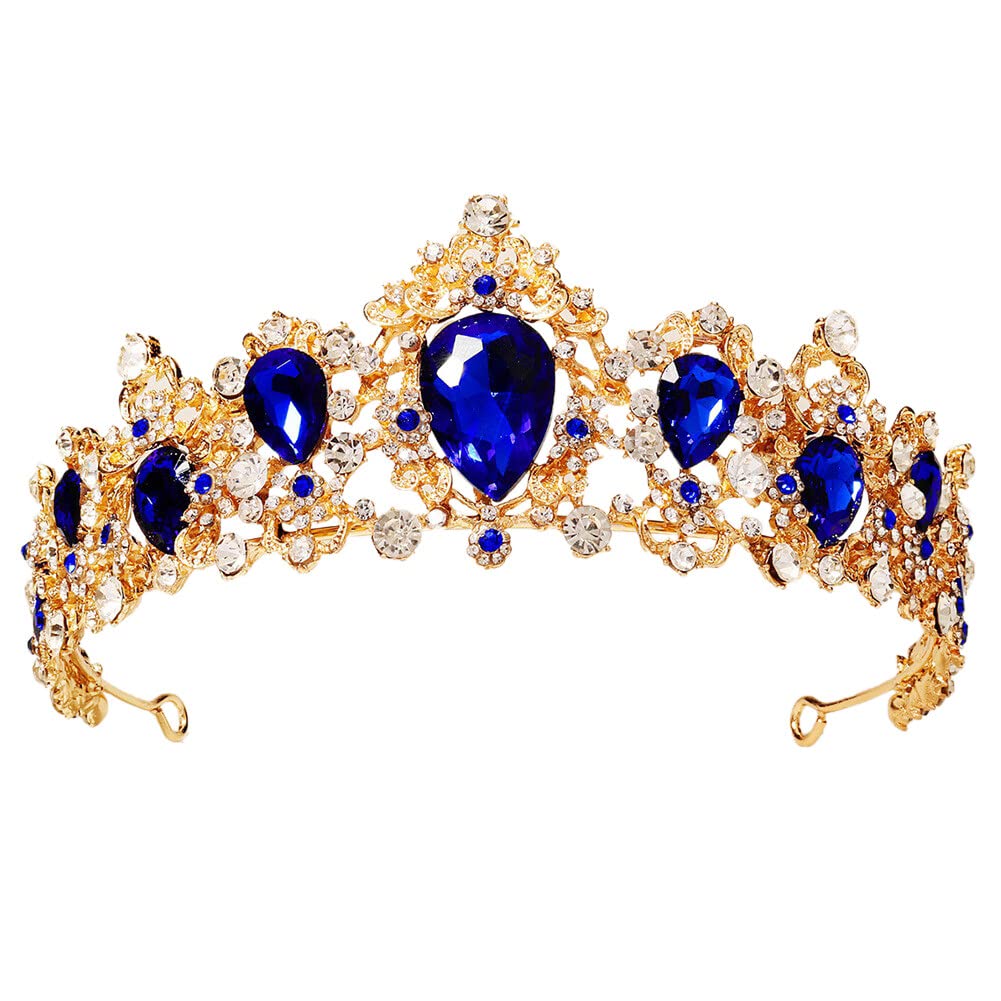 LICHENGTAI boda corona tiara nupcial cristal rhinestone barroco corona princesa corona boda sombreros trass diadema accesorios para el cabello para boda nupcial dama de honor baile