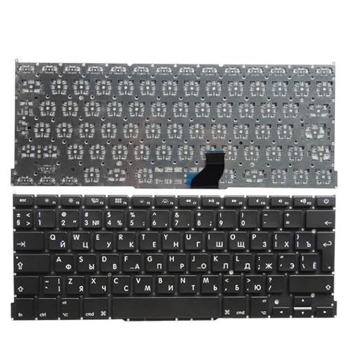 Apple MacBook Pro Retina 13インチ A1502 ME864 ME865 ME866 対応 US/UK/SP/RU ノートパソコンキーボード (2013-2015 年モデル ブラック)(RU NO Backlit)