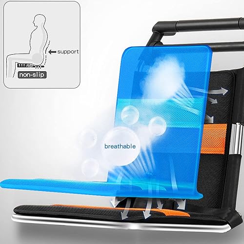 Miniatura 31 de Silla de ruedas ligera de aleación de aluminio con frenos de mano, silla de ruedas para adultos, tubo cuadrado duradero y reposabrazos abatible