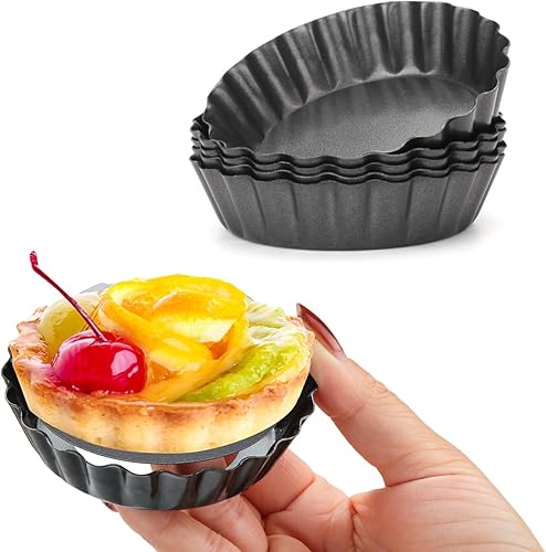 Cyimi 16 piezas de mini moldes para tartas, sartén para quiche de 4 pulgadas, antiadherente, extraíble, mini moldes para tartas, quiche, pasteles de
