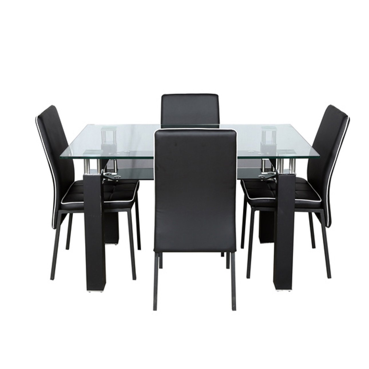 Parin PARWRFY21 Four Seater Dining Table Set (Black) Amazon.in Home