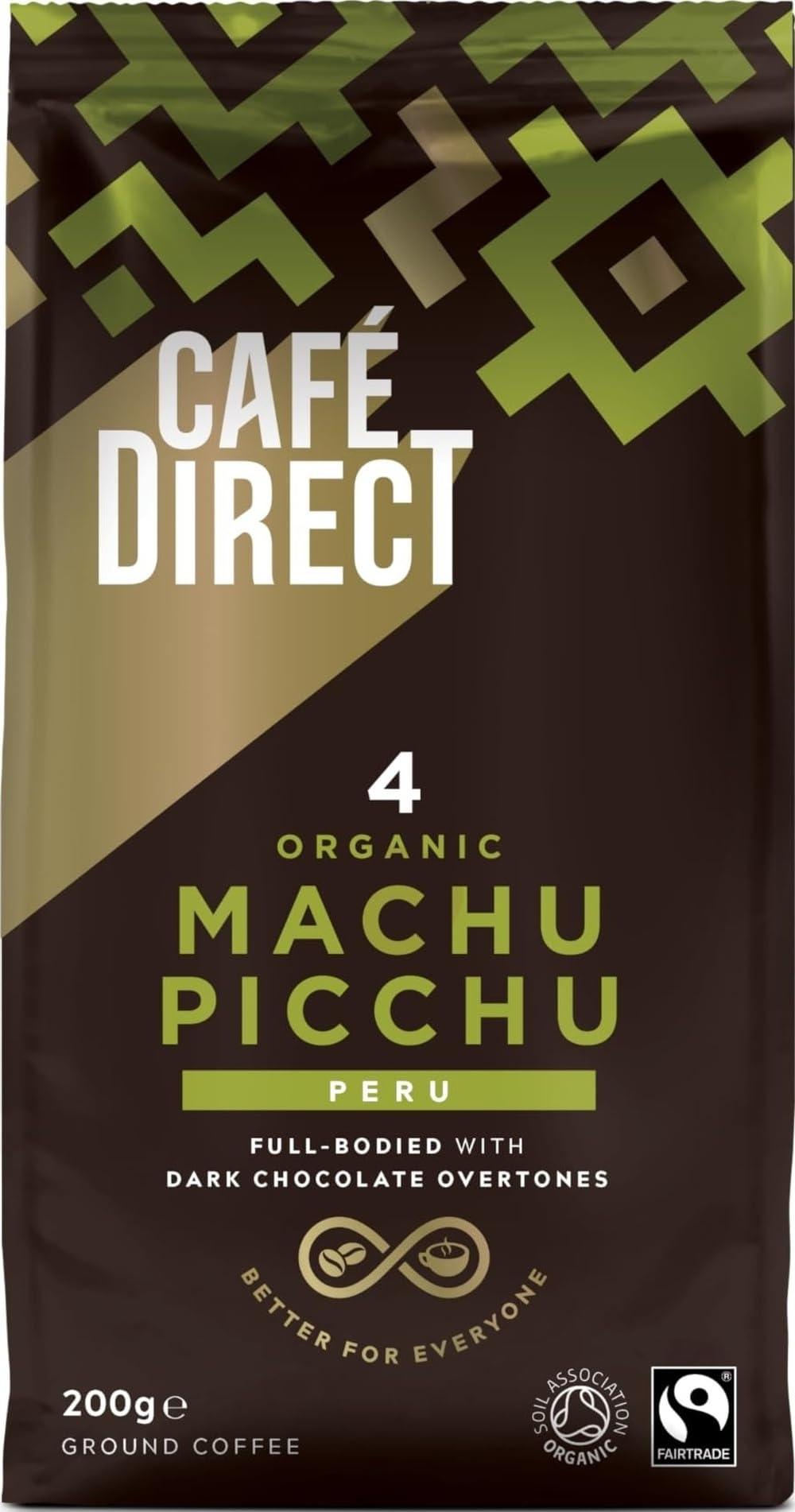Cafedirect Machu Picchu Organic Ground Coffee, 200 g 200 g (Pack of 1)