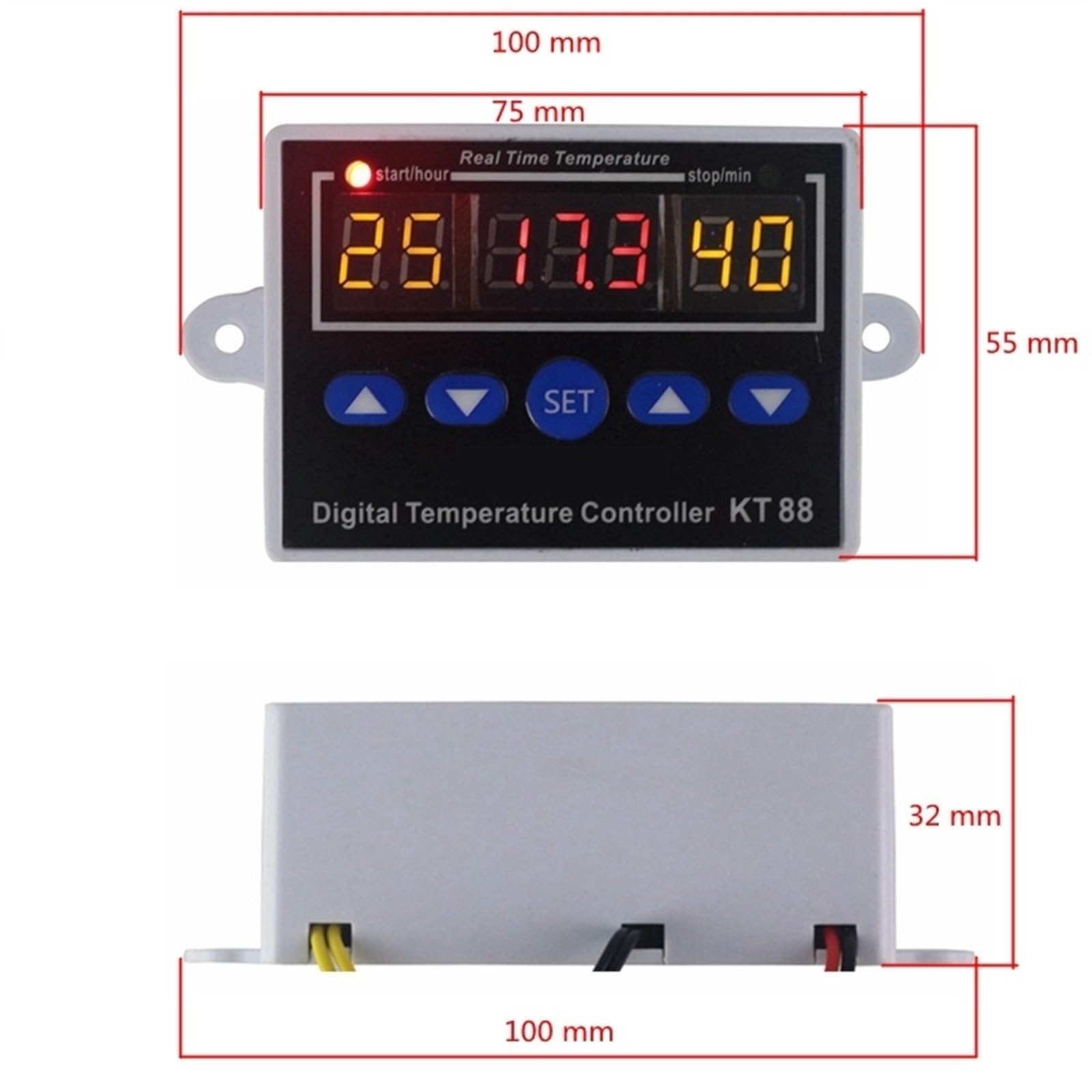 Termostato digital de temperatura, 12 V, 220 V, LED, regulador de temperatura, interruptor de control for sensor de incubadora de acuario.
