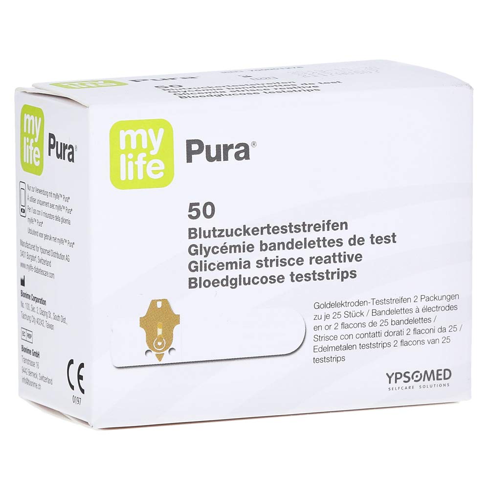 mylife Pura - Strisce per controllo glicemia, 50 pezzi