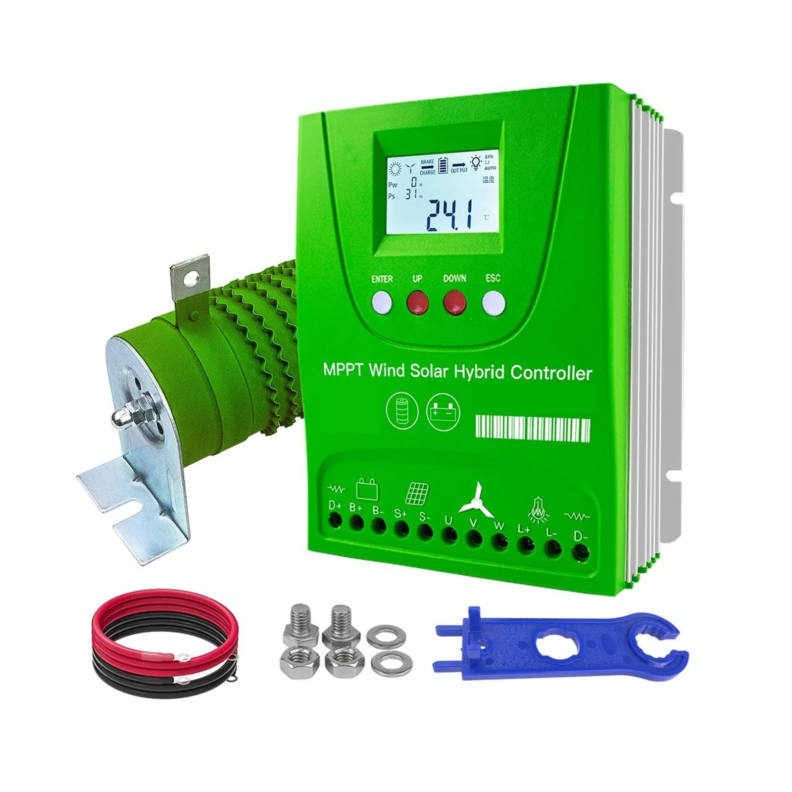 Solar 1000W Wiatr Hybrydowy Solarny Regulator Ładowania 12V 24V 48V MPPT Wyrówniacz Akumulatora Do Bluetooth Opcjonalnie(Without Bluetooth,Auto 24V 48V)