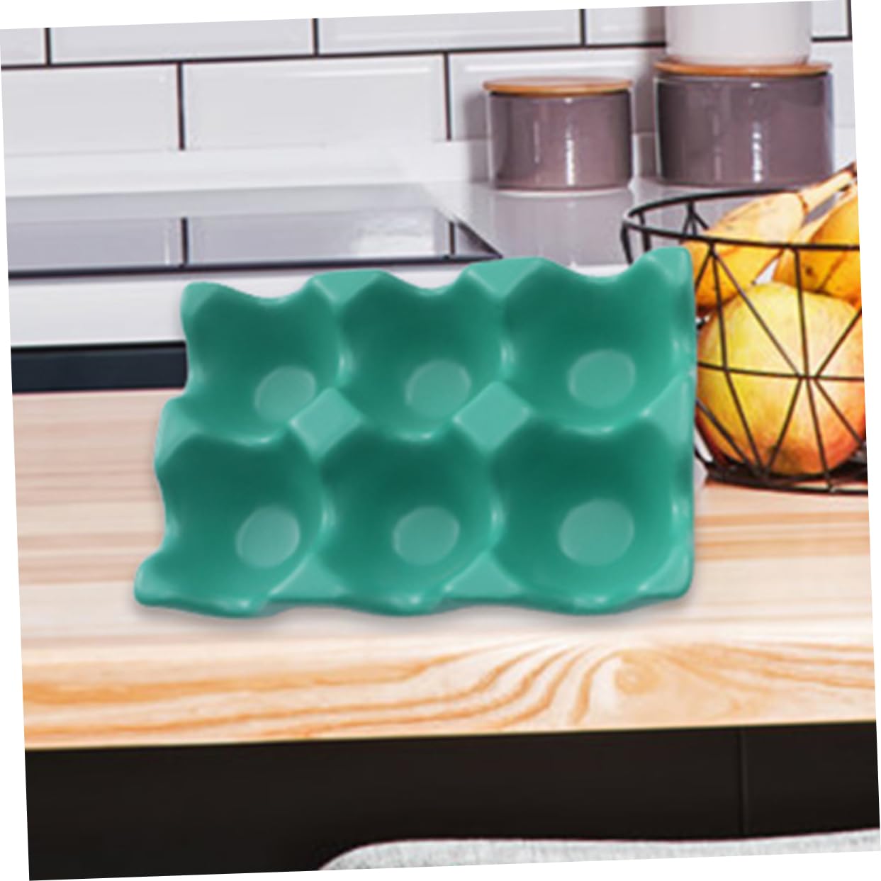 BRIGHTFUFU 3pcs Eggs Ceramic Egg Tray Ceramics Egg Storage Holder Ceramic Egg Storage Rack
