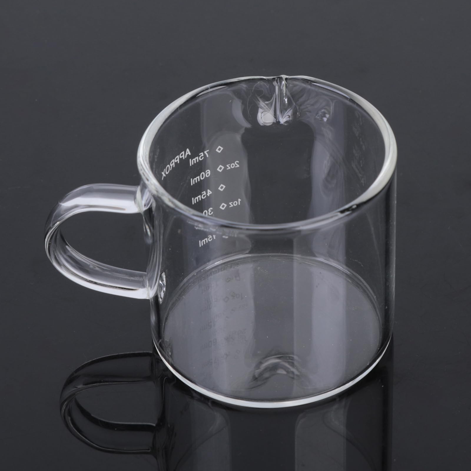 NEWFT Espresso Shot Glass Measuring Cup with Spout Borosilicate Glass Heats Resistant Milk Pitcher for Coffee Lovers Milk Pitcher with Stream