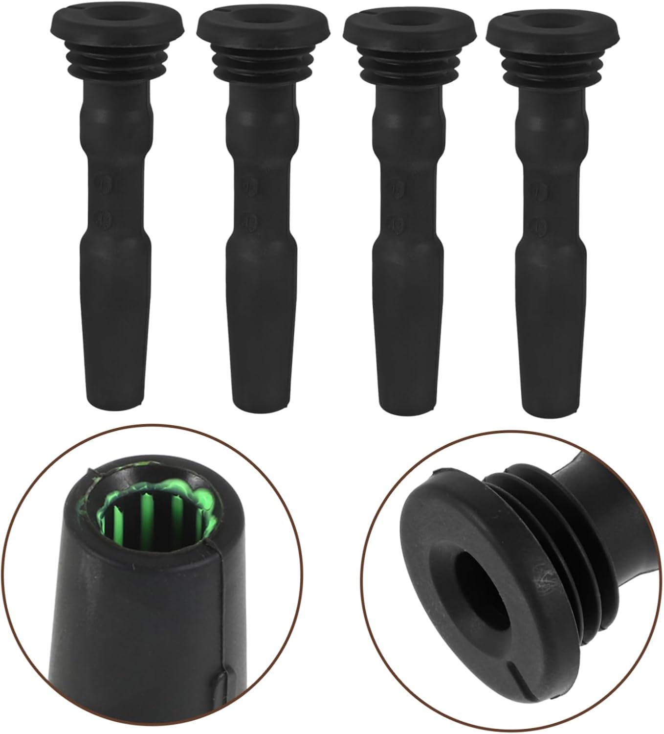 4Pcs Ignition Coil Boot for Car Spark Plug Replacement Durable Rubber Material for Engine Performance Protects Against Heat and Wear Efficient Ignition Coil Boot