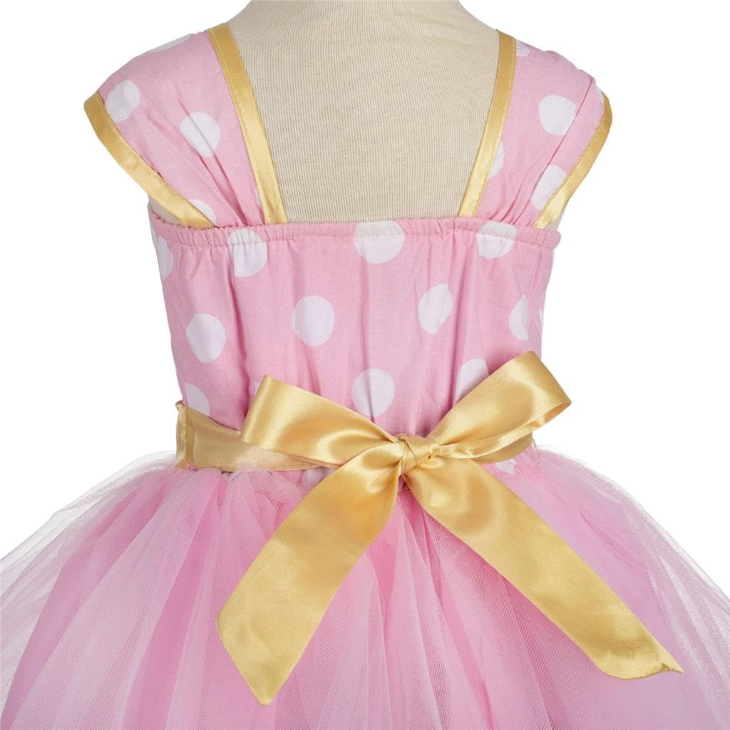 Lito Angels Niñas de lunares de Ratona Vestir de cumpleaños Disfraz de Carnaval Halloween de fiesta Vestidos de tutú Con Diadema orejas Talla 5-6 años Rosa (Número de etiqueta 140) - 5