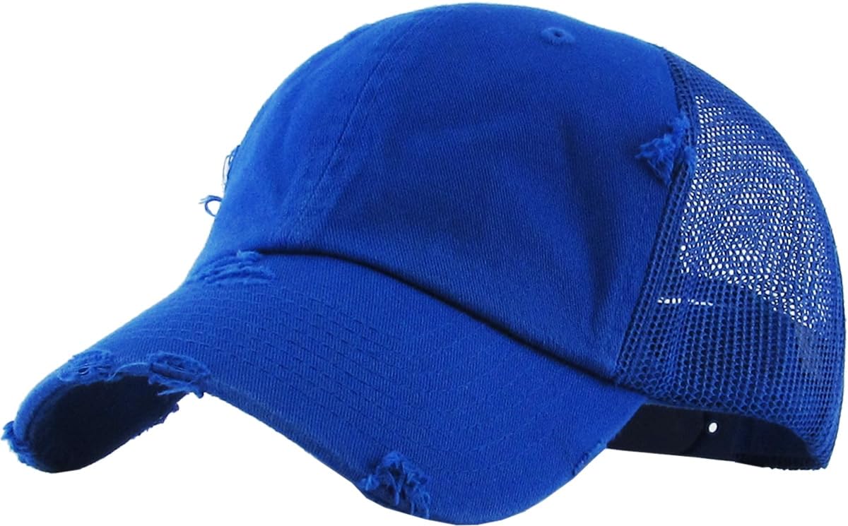 KBETHOS Vintage Washed Distressed Cotton Dad Hat Baseball Cap Adjustable Polo Trucker Unisex Style Headwear