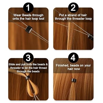 Hair Extension Loop Tool Kit - Loop Needle Threader & Pulling Hook for Micro Beads & Feathers