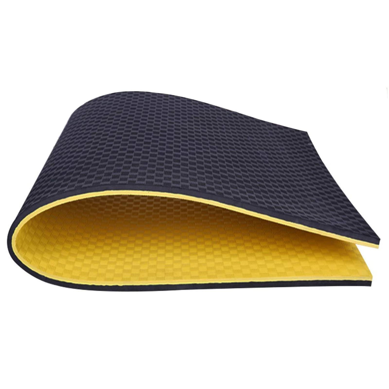 Tappetino per Tapis roulant，tappeti per Palestra in casa， Tappeto Antiscivolo Antivibrazione Protezione del Pavimento （Materiale: Eva）,Black+Yellow-160×80×2.5cm