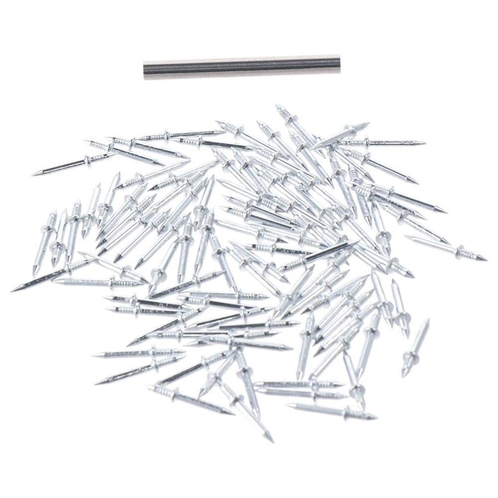 100Pcs Double-Head Skirting Thread Seamless Nail,Double-Headed Nails,Carbon Steel Silver Skirting Line Nail,Carbon Steel Rust Proof Silver Skirting Line Nail for Solid Wood Baseboard
