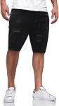 Men's Skinny Jean Shorts Casual Stretchy Slim Fit Ripped Denim Shorts
