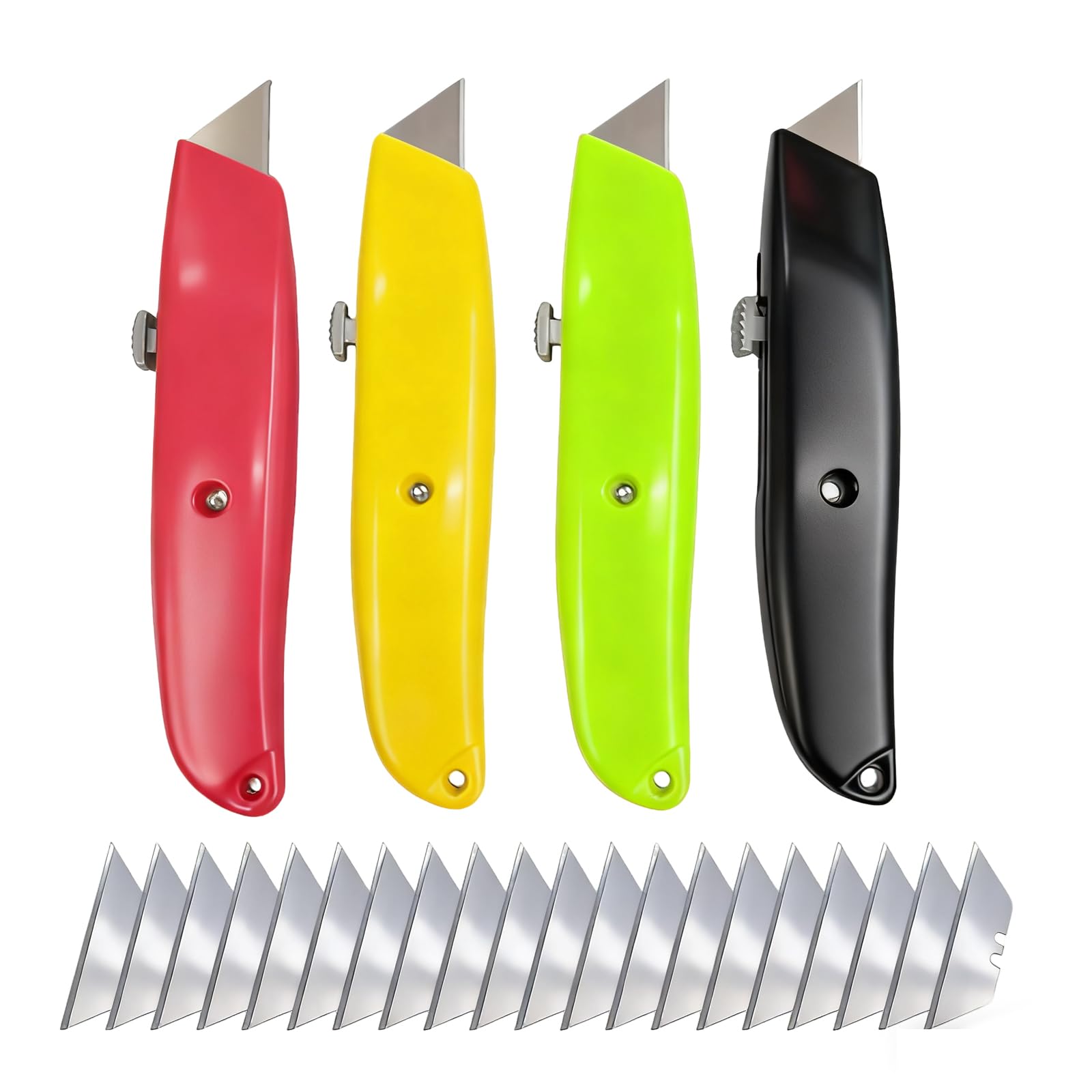 Aluminium Alloy Utility Knife with 20 Replacement Blades, Non-Slip Handle