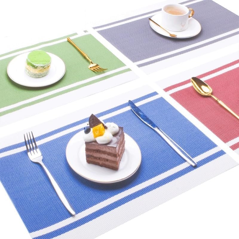 Striped Table Mat Heat Insulation Mat Home Table Flag Tea Mat Table Mat(E)
