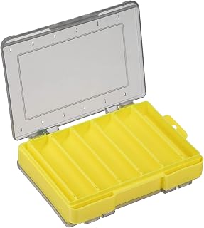 Caja de almacenamiento de señuelos de pesca de dos caras (color: amarillo)