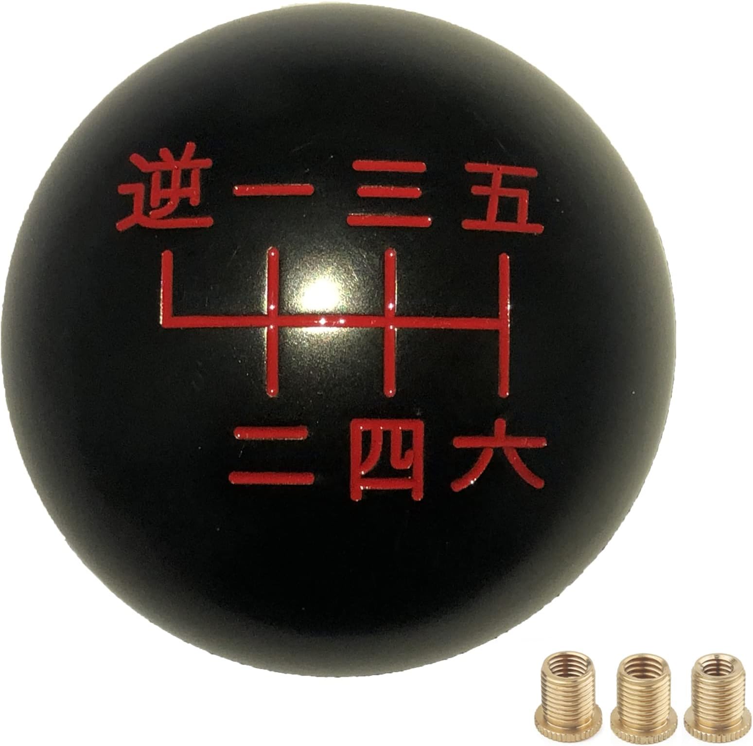 WIWIGI JDM 6 Speed Shift Knob Manual Japanese Gear Shifter Reverse Short Throw M12x1.25 M10x1.5 M10x1.25 M8x1.25 Black/Red