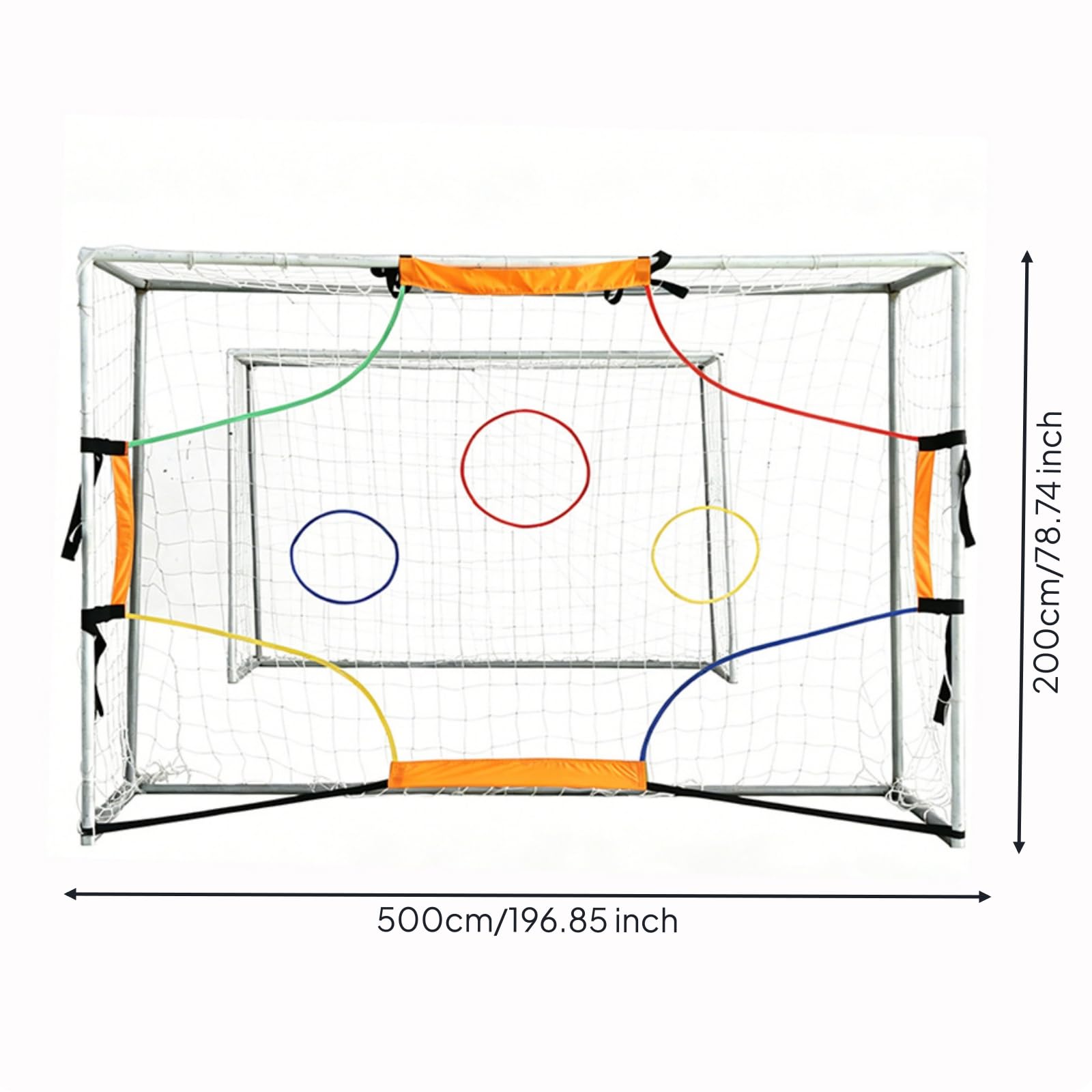 LOVIVER Soccer Training Net Rete Calcio Bersaglio Allenamento Precisione con Target Superiori E Inferiori E Linee Guida Materiale Oxford Poliestere Aggancio