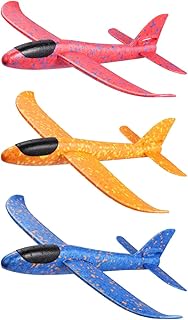 Toyvian Flying Foam Gliders Airplane Set, 3Pcs Glider Planes Manual Throwing Foam Lightweight Party Outdoor Flying Toy for Teenager Children|13.78 x 14.17 x 3.35 inches