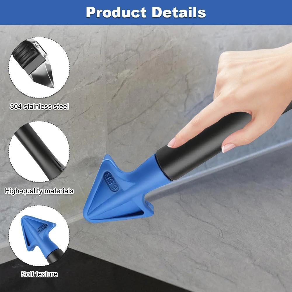 3 in 1 Caulking Tool, Multi-Function Sealant Remover with Blue Handle - Image 3